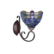 Chloe Lighting Sunniva Dragonfly 1-Light Glass Wall Sconce in Dark Bronze