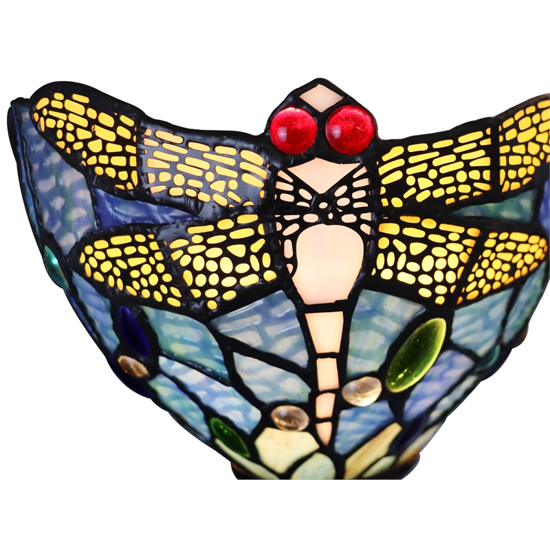 Chloe Lighting Sunniva Dragonfly 1-Light Glass Wall Sconce in Dark Bronze