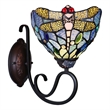 Chloe Lighting Sunniva Dragonfly 1-Light Glass Wall Sconce in Dark Bronze
