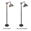 Chloe Lighting Sunniva Dragonfly 1-Light Metal Reading Floor Lamp in Bronze