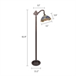 Chloe Lighting Sunniva Dragonfly 1-Light Metal Reading Floor Lamp in Bronze