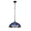 Chloe Lighting Sunniva Dragonfly 3-Light Glass Ceiling Pendant in Bronze/Blue
