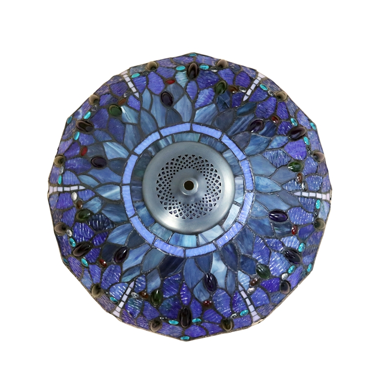 Chloe Lighting Sunniva Dragonfly 3-Light Glass Ceiling Pendant in Bronze/Blue