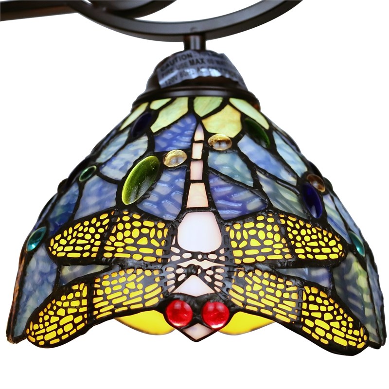 Chloe Lighting Sunniva Dragonfly 3-Light Glass Chandelier in Multi-Color