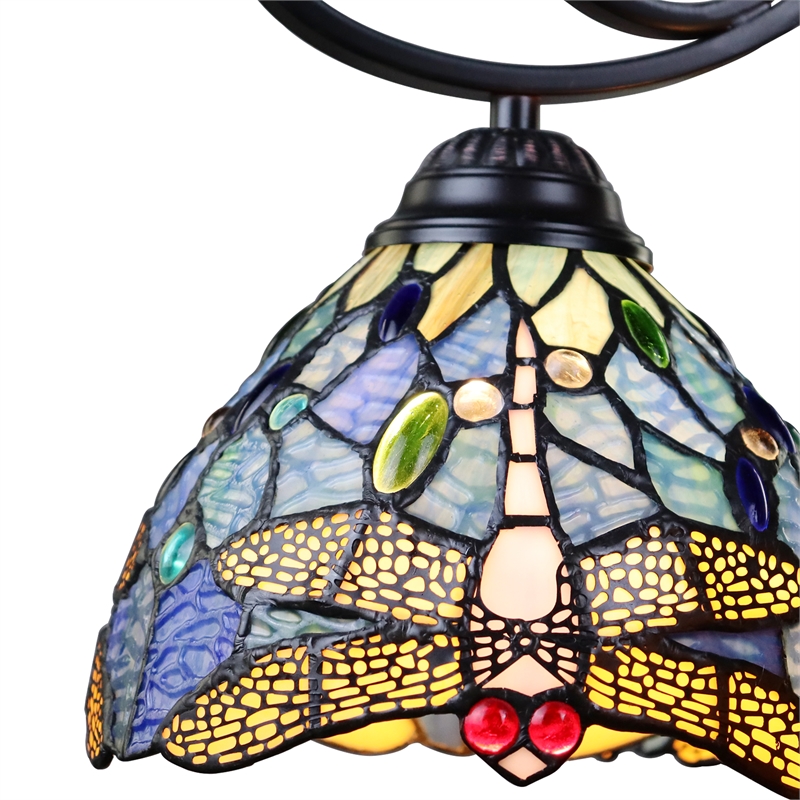 Chloe Lighting Sunniva Dragonfly 5-Light Glass Chandelier in  Multi-Color