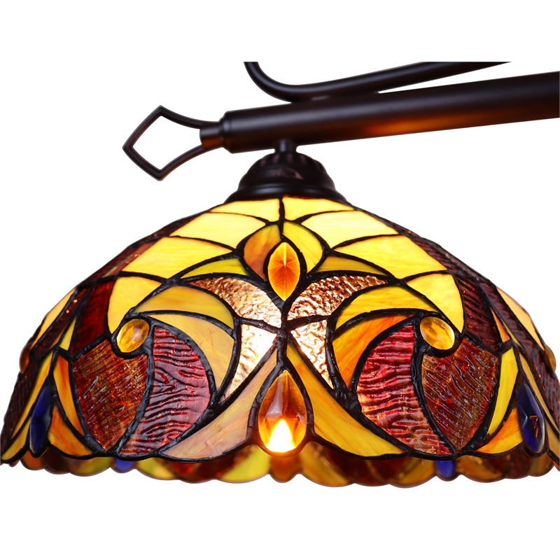 Chloe Lighting Adia Victorian 3-Light Glass/Iron Island Pendant in Dark Bronze
