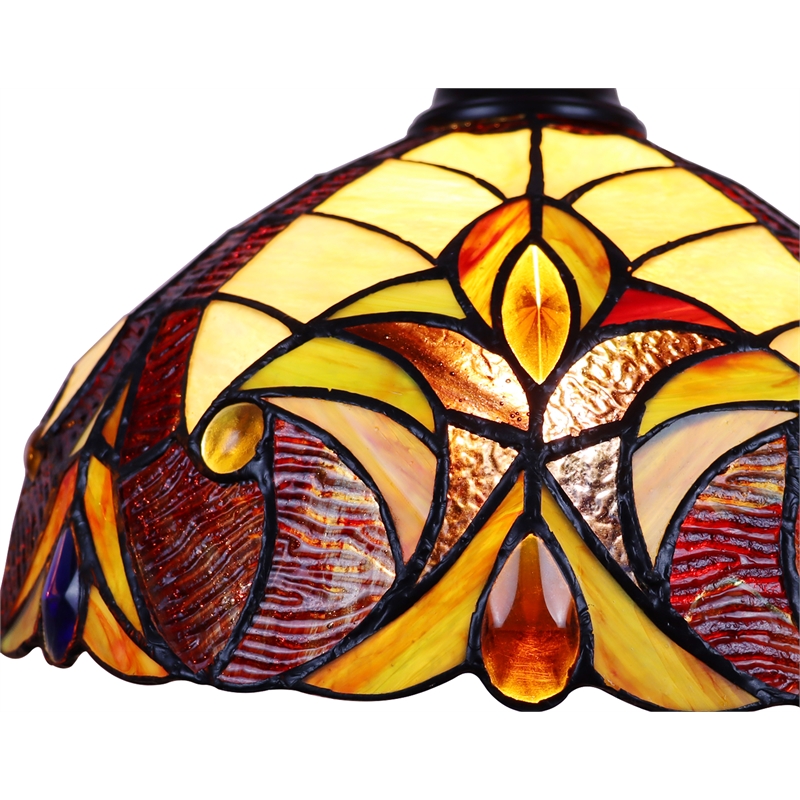 Chloe Lighting Adia Victorian 3-Light Glass/Iron Island Pendant in Dark Bronze
