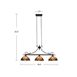 Chloe Lighting Adia Victorian 3-Light Glass/Iron Island Pendant in Dark Bronze