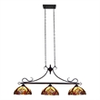Chloe Lighting Adia Victorian 3-Light Glass/Iron Island Pendant in Dark Bronze
