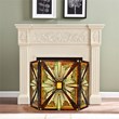 Chloe Lighting Innes 3-Piece Folding Glass Fireplace Screen in Multi-Color