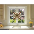 Chloe Lighting Farley Mission Glass & Metal Window Panel in Brown/Green