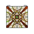 Chloe Lighting Farley Mission Glass & Metal Window Panel in Brown/Green