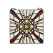 Chloe Lighting Farley Mission Glass & Metal Window Panel in Brown/Green