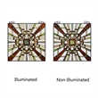 Chloe Lighting Farley Mission Glass & Metal Window Panel in Brown/Green