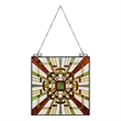 Chloe Lighting Farley Mission Glass & Metal Window Panel in Brown/Green