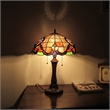 Chloe Lighting Monroe Victorian 2-Light Glass/Metal Table Lamp in Dark Bronze