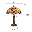 Chloe Lighting Monroe Victorian 2-Light Glass/Metal Table Lamp in Dark Bronze