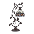Chloe Lighting Serenity Victorian 1-Light Metal/Glass Table Lamp in Dark Bronze