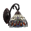 Chloe Lighting Serenity Victorian 1-Light Iron/Glass Wall Sconce in Dark Bronze