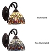 Chloe Lighting Serenity Victorian 1-Light Iron/Glass Wall Sconce in Dark Bronze