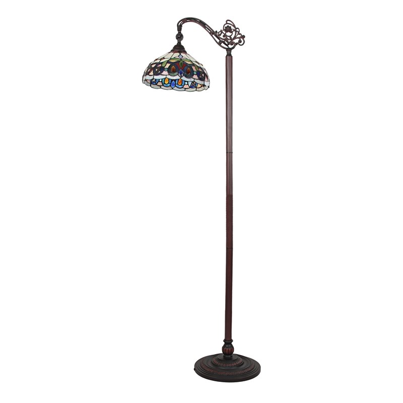 Chloe Lighting Serenity Victorian 1-Light Metal Reading Floor Lamp in Bronze