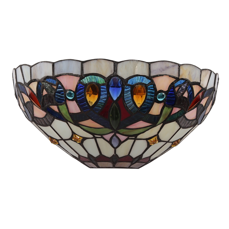Chloe Lighting Serenity Victorian 1-Light Glass/Metal Wall Sconce in Multi-Color