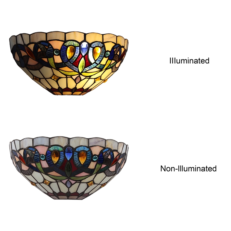 Chloe Lighting Serenity Victorian 1-Light Glass/Metal Wall Sconce in Multi-Color