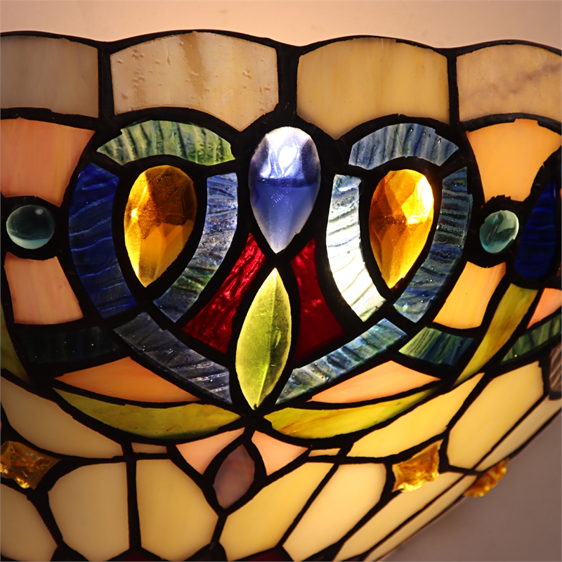 Chloe Lighting Serenity Victorian 1-Light Glass/Metal Wall Sconce in Multi-Color