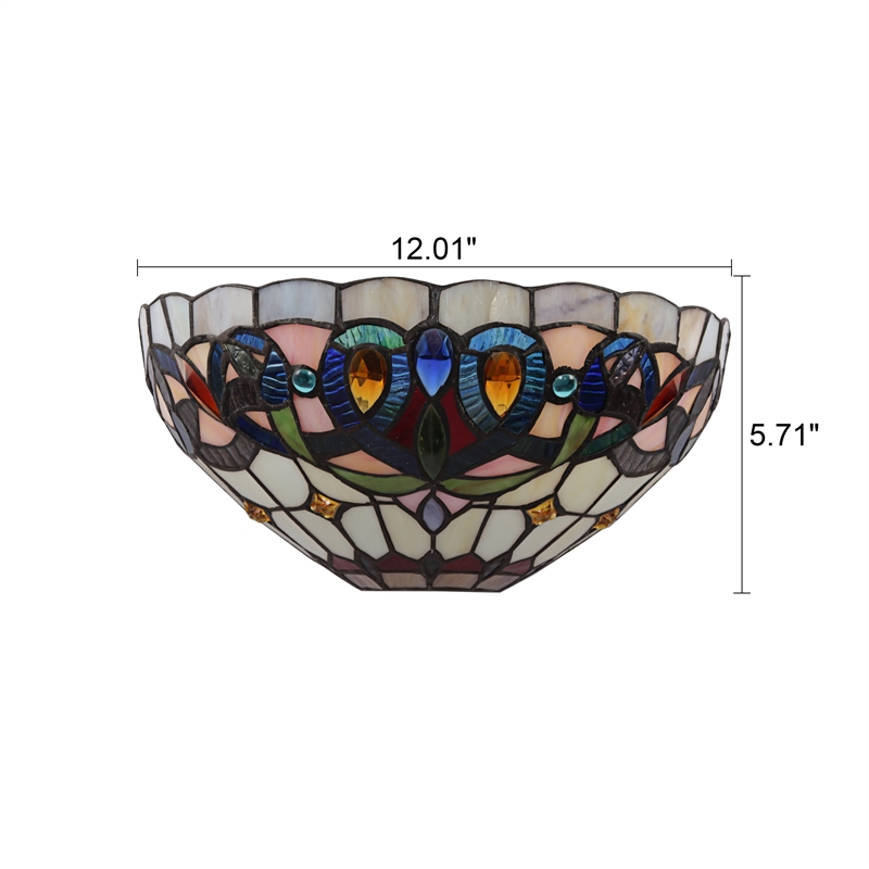 Chloe Lighting Serenity Victorian 1-Light Glass/Metal Wall Sconce in Multi-Color