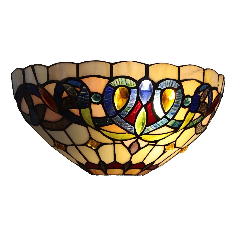 Chloe Lighting Serenity Victorian 1-Light Glass/Metal Wall Sconce in Multi-Color