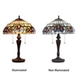 Chloe Lighting Serenity Victorian 2-Light Glass/Metal Table Lamp in Dark Bronze