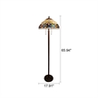 Chloe Lighting Serenity Victorian 2-Light Metal Floor Lamp in Dark Bronze