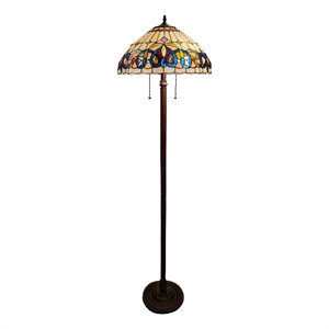Chloe Lighting Serenity Victorian 2-Light Metal Floor Lamp in Dark Bronze