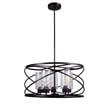 Chloe Lighting Ironclad 5-Light Glass Large Pendant in Oil Rubbed Bronze