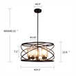 Chloe Lighting Ironclad 5-Light Glass Large Pendant in Oil Rubbed Bronze
