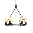 Chloe Lighting Ironclad 6-Light Metal Large Pendant in Matte Black