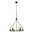Chloe Lighting Ironclad 6-Light Metal Large Pendant in Matte Black