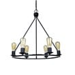 Chloe Lighting Ironclad 6-Light Metal Large Pendant in Matte Black