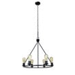 Chloe Lighting Ironclad 6-Light Metal Large Pendant in Matte Black
