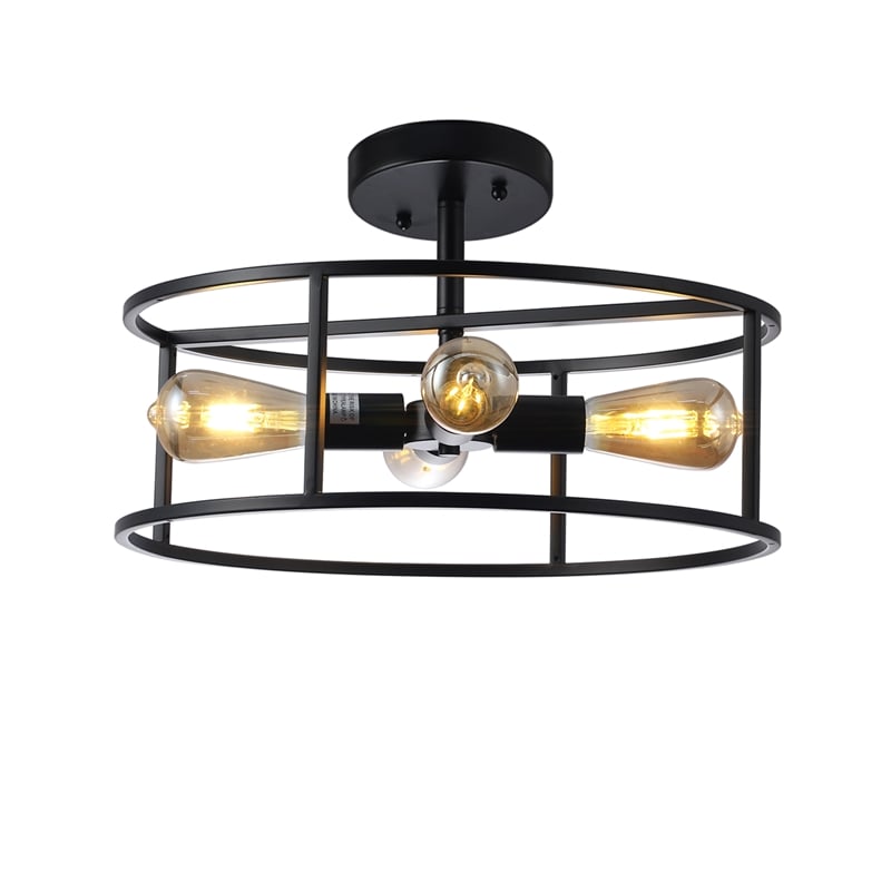Chloe Lighting Ryker 4-Light Metal Ceiling Pendant in Matte Black