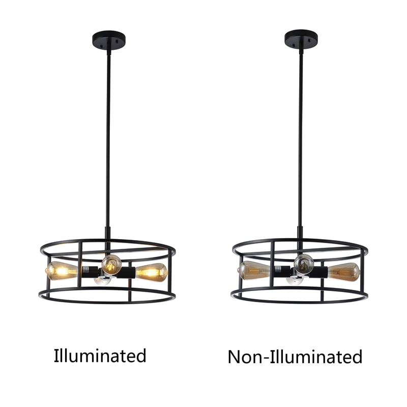 Chloe Lighting Ryker 4-Light Metal Ceiling Pendant in Matte Black