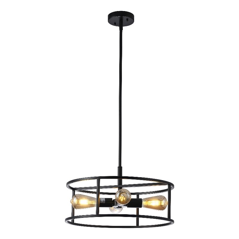 Chloe Lighting Ryker 4-Light Metal Ceiling Pendant in Matte Black