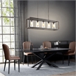 Chloe Lighting Farmhouse 4-Light Glass Semi Flush Fixture in Antique Wood Brown