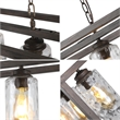 Chloe Lighting Farmhouse 4-Light Glass Semi Flush Fixture in Antique Wood Brown