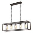 Chloe Lighting Farmhouse 4-Light Glass Semi Flush Fixture in Antique Wood Brown