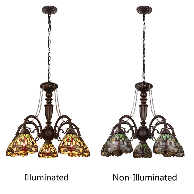 Chloe Lighting Anisoptera Purity 5-Light Glass Large Chandelier in Multi-Color