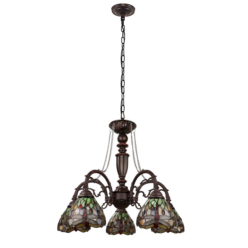 Chloe Lighting Anisoptera Purity 5-Light Glass Large Chandelier in Multi-Color