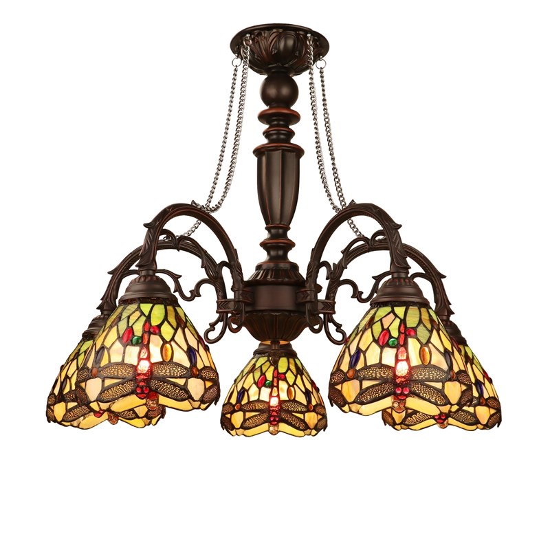 Chloe Lighting Anisoptera Purity 5-Light Glass Large Chandelier in Multi-Color