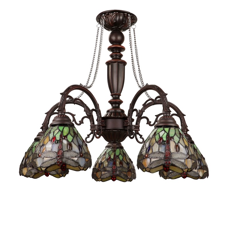 Chloe Lighting Anisoptera Purity 5-Light Glass Large Chandelier in Multi-Color