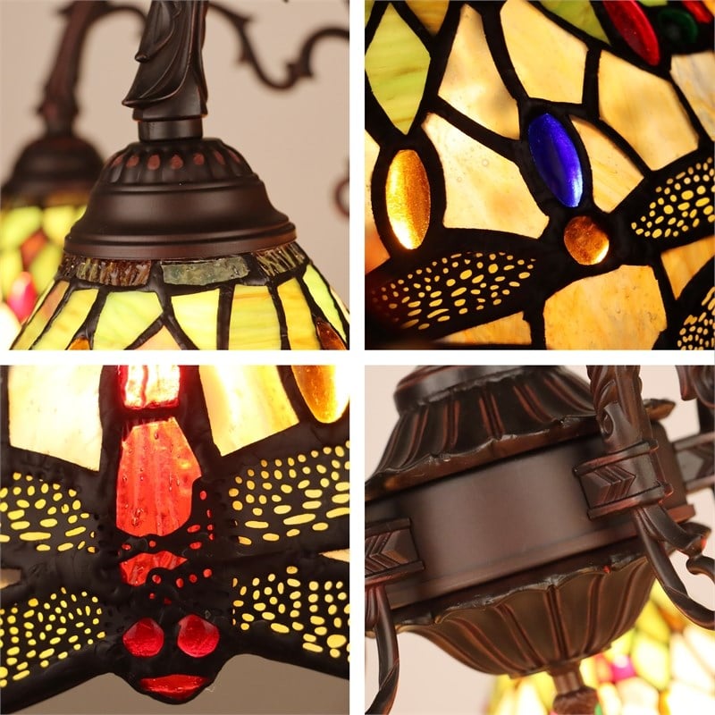 Chloe Lighting Anisoptera Purity 5-Light Glass Large Chandelier in Multi-Color